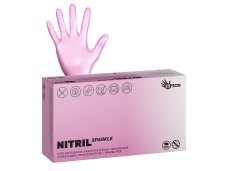 Nitrilové rukavice Espeon SPARKLE růžová perleť - vel. S