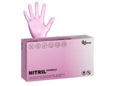 Nitrilové rukavice Espeon SPARKLE růžová perleť - vel. XS