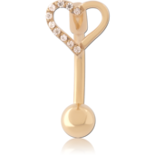 Pozlacená pupíkovka srdíčko 1.6/10.0